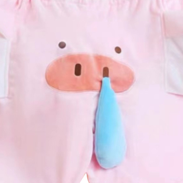 Shorts med Roligt Grismönster Löpande Näsa Söt Kort Byxa för Fest Samling Strand Hem XL för 55-65kg Rosa