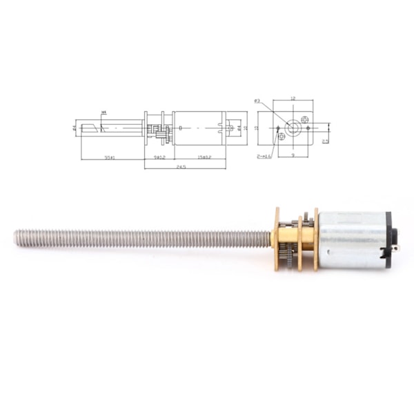N20 Vaihde Moottori Johtava Ruuvi Nopeuden Vähentävä Moottori M4x55mm 12V Kuularuuvi Tarvike (60RPM)