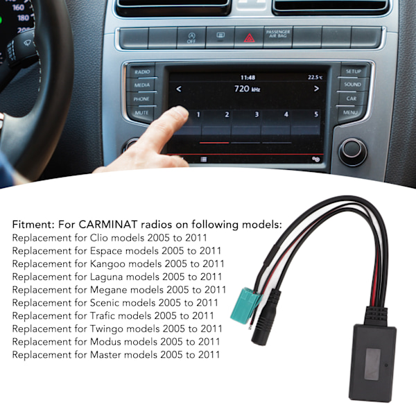 Bluetooth 5.0 Langaton Äänensovitin Mikrofonilla, Handsfree-Vaihtoehto Clio Espace Kangoo 2005‑2011