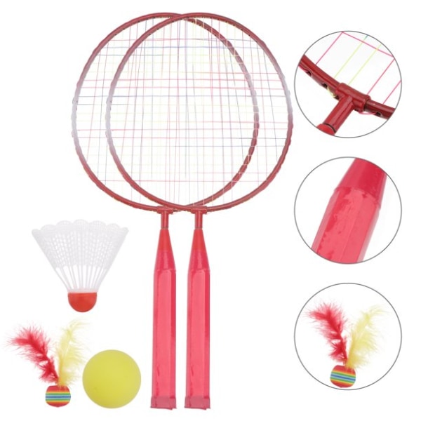 Badminton Tennisracketar Bollar set Barn Barn Utomhussport Förälder-barn Sport Pedagogiska sportspel Leksaker för barn Pojkar Flickor, Röd