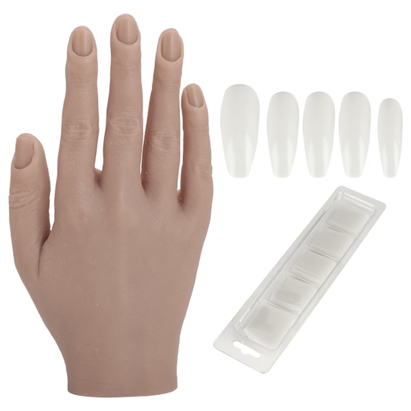 Silikon Nagelträning Hand Flexibel Led Naglar Konst Övningshand Böjbar Mannequin Händer #01
