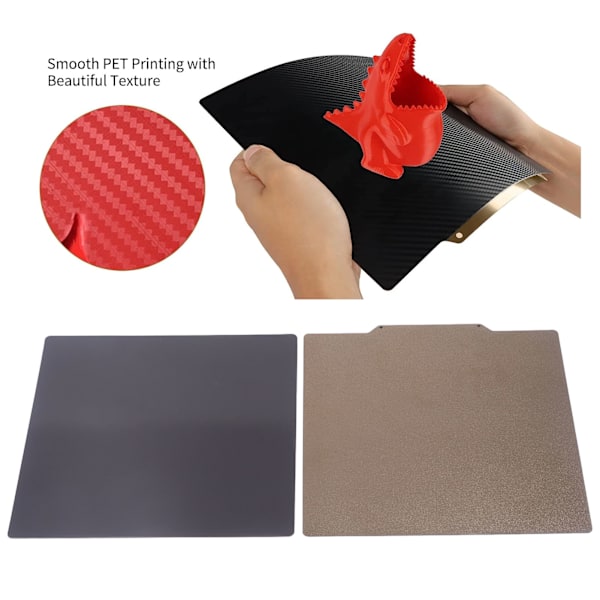 3D Printer Byggeplatform Glat Kulfiber PET Teksturerede PEI Fjederstålplade til CR10 CR10S 310x310mm