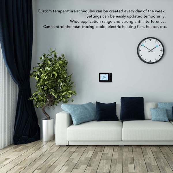 Programmerbar Termostat NTC2.5m för Elektriskt Uppvärmningssystem Temperaturregulator AC100‑230V