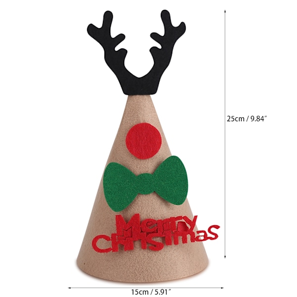 Unisex Non-woven Christmas Hat Adult Children Cap Festival Party Decor (Coffee Antler)