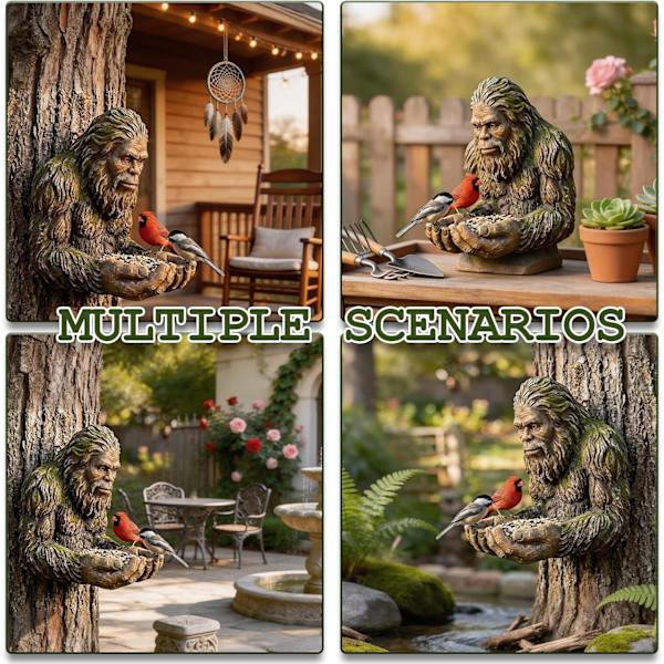 Bigfoot fuglefoderhus harpiks ornament til haven