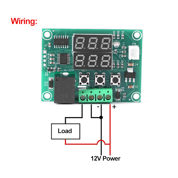 Digital DC 12V Dubbel LED-Display Temperaturregulator Sensor Relämodul Termostatbrytare