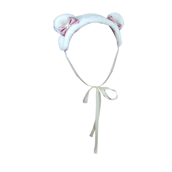 Girls Animal Bear Cat Ears Bow Headband Halloween Costume Party