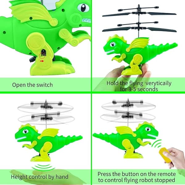 Flygende ballleker for 5 6 7 8 år gamle gutter, RC Robot Dinosaur Fl