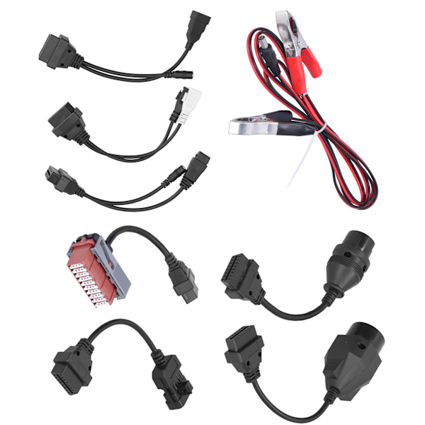 8-pack komplett set bilkablar OBD diagnostik linje strömkabel kit diagnosadapter omvandlare