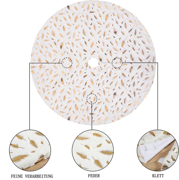 Vit Julgransmatta med Snöflingemönster 122 cm Heminredning