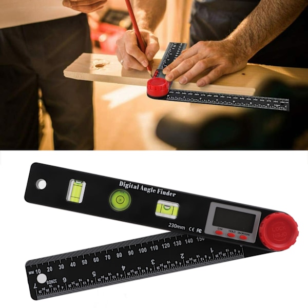 4 i 1 Digital Vinkelmåler med Display - Multifunksjonell Vinkelmåler for Hjem, Utendørs og Industri