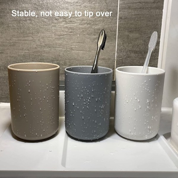 Minimalistisk Keramisk Munsköljskopp, Elegant Frukostmugg 350ml, Okrossbar Livsmedelsgodkänd Plastmugg för Hemmabadrum (3