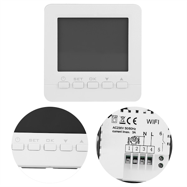HY02B05-2-WiFi Digital LCD Display Uppvärmning Programmerbar Termostat Temperaturregulator