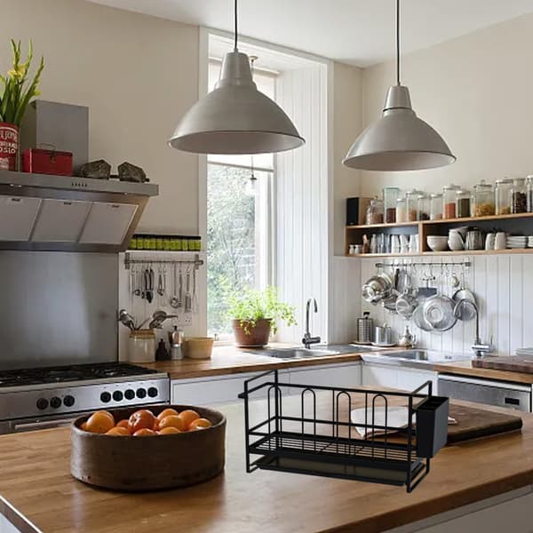 Alsidig vaskorganiser, rustfri stålholder til effektiv dræning, pladsbesparende design til køkken og badeværelser, rustbestandig konstruktion