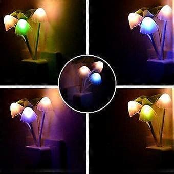 Färgglad LED Svamp Nattlampa med Sensor, Drömsk Atmosfär för Ditt Sovrum