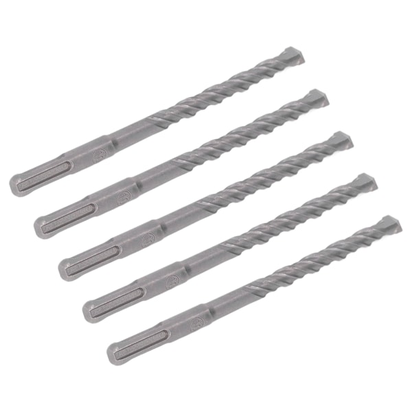 5 stk Rotasjonshammerbor 160mm Lengde 2 Spor Selv-sentrerende Karbidspiss Slagbor for Murverk Stein Betong 10mm/0.39in