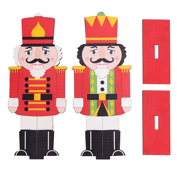 Träfigurer i färg - Valnötssoldat - Juldekoration för skrivbordet - Julklapp Typ B
