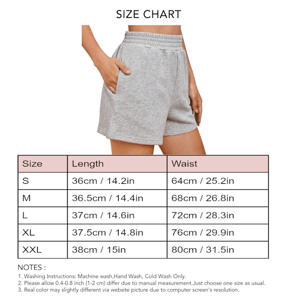 Brede Ben Shorts Elastisk Høj Talje Ren Farve Casual Siddende Sports Shorts til Kvinder Dating Grå XL