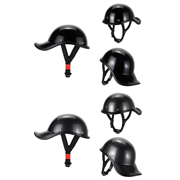 Retro Motorcykel Halvhjelm med Justerbar Nylon Hakkestrops Scoop Hjelm Elbil Hjelm