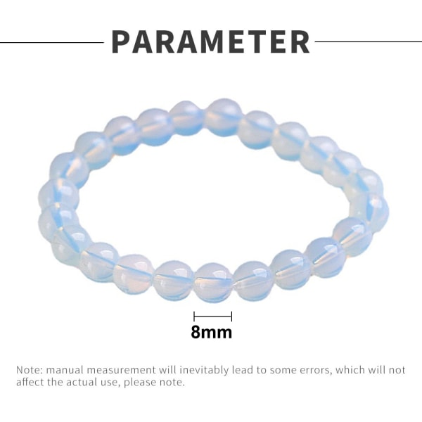 En streng af 8 mm elastiske farvede stenarmbånd. Millimeter perle