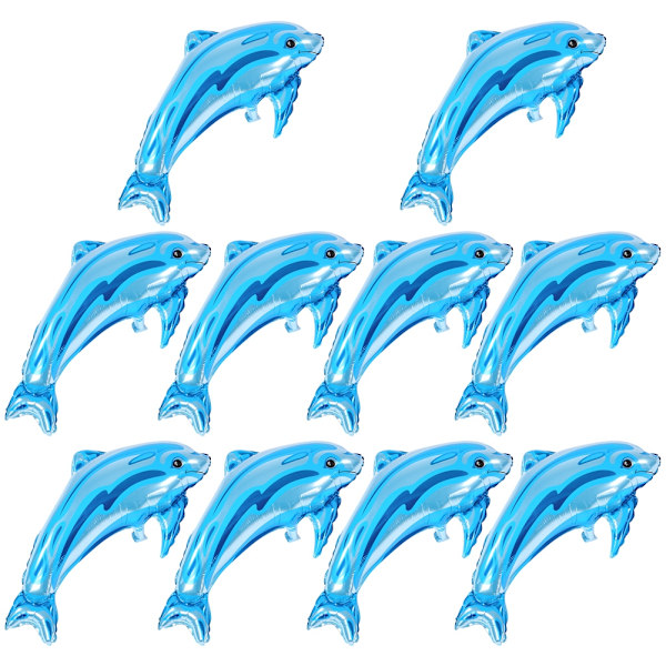 10pcs/Set Dolphin Foil Balloons Birthday Party Wedding Anniversary Celebration Decor(Blue)