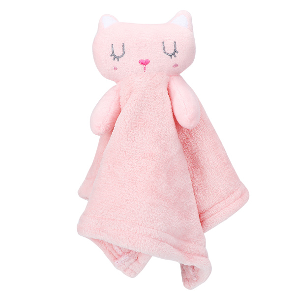 Baby Comfort Tegneserie Søt Roende Korallfløyel Leke Sove Roende Håndkle (Katt)