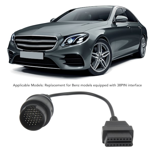 38-pins til OBD2 Diagnostisk Adapterkabel ABS Slitsterk 28cm Lang Erstatning for Benz