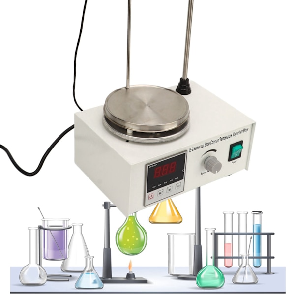 Digital Magnetrörare med Konstant Temperaturuppvärmning Magnetisk Värmeplatta Mixer för Laboratorium EU-kontakt 220V