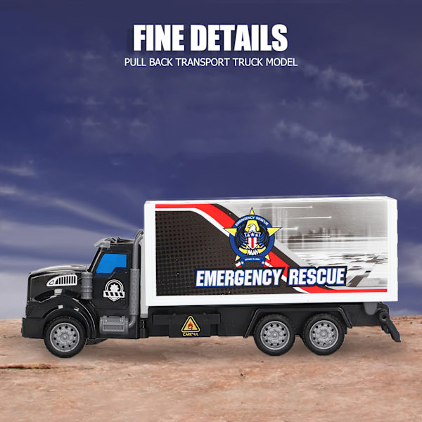 Dragbil Transportbil 1/48 Skala ABS Material Fina Detaljer Levande Utseende Nödsituationstransportbil Leksak Lång Huvudbil