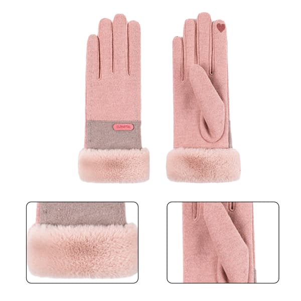 Vinterhandsker til kvinder, koldt vejr, varme dame piger ski snehandsker, touch screen teksthandsker pink
