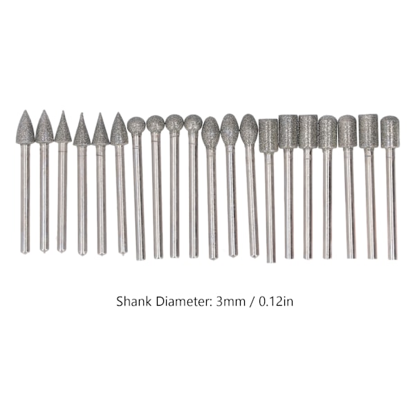 20 st Slipstenar för Rotationsverktyg, 1/8 tum Skaft, Universal Passform för DIY Polering Gravyr