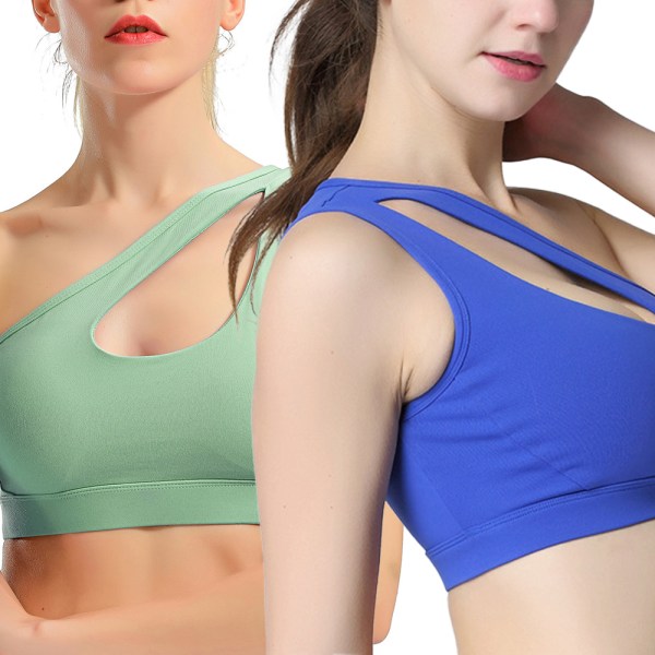 2-piece women's One Shoulder sports Underwear Exercise Yoga