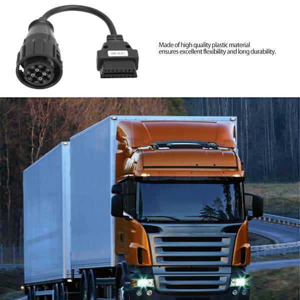 OBD2-adapter 12-stifts MAN till 16-stifts lastbilsdiagnostisk förlängningskabel Ersättning för DELPHI