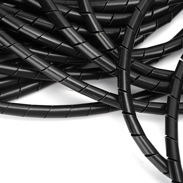 Spiraltrådssvep Kabel Flexibel Kabelorganisator Hantering Svart för Datorrumskabeldragning Φ6-13m