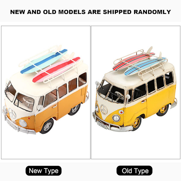 Retro Bus Miniature Model Figurine Ornament Antik Håndværk Gaver Børn Legetøj Hjemmeskrivebordsdekoration