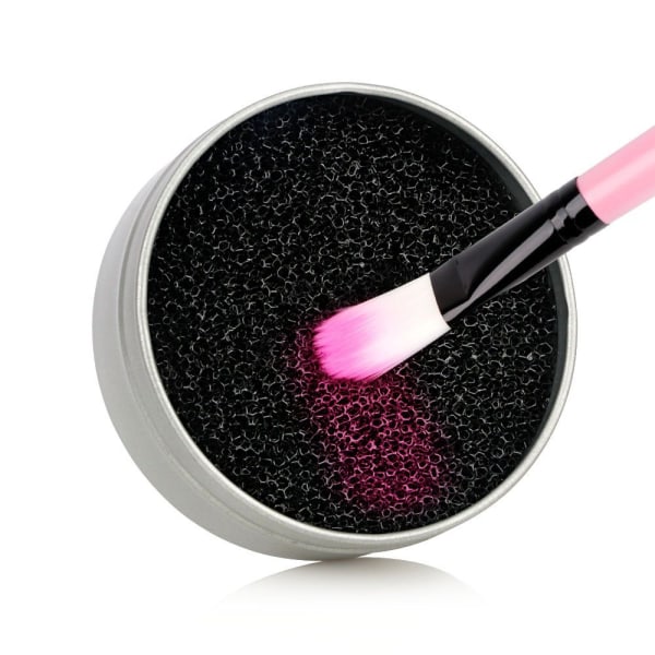 Farvefjerningssvamp - Tør makeupbørste Quick Cleaner-svamp - Fjerner skyggefarve fra din børste uden vand eller kemiske opløsninger - Kompakt
