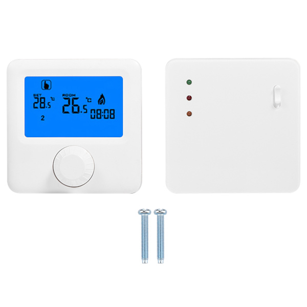Digital LCD RF Trådløs Oppvarmingstermostat Temperaturregulator for Veggmontert Kjel