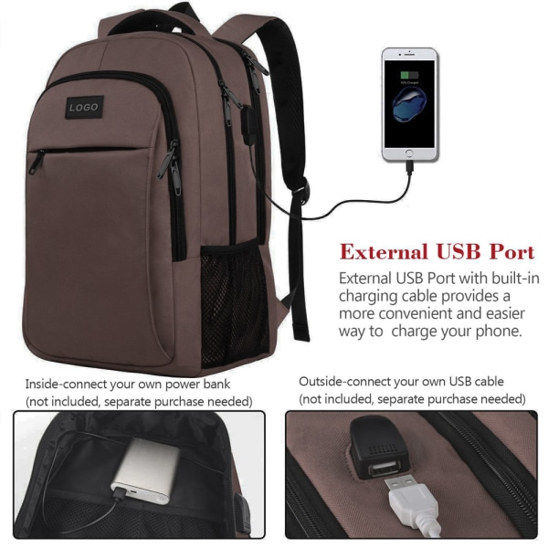 Oversized backpack with laptop compartment fits 18 "noteb