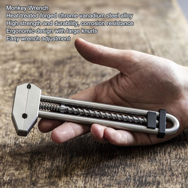 Justerbar Monkey Wrench, Multifunksjonell, Bærbar, Ergonomisk, Universalverktøy