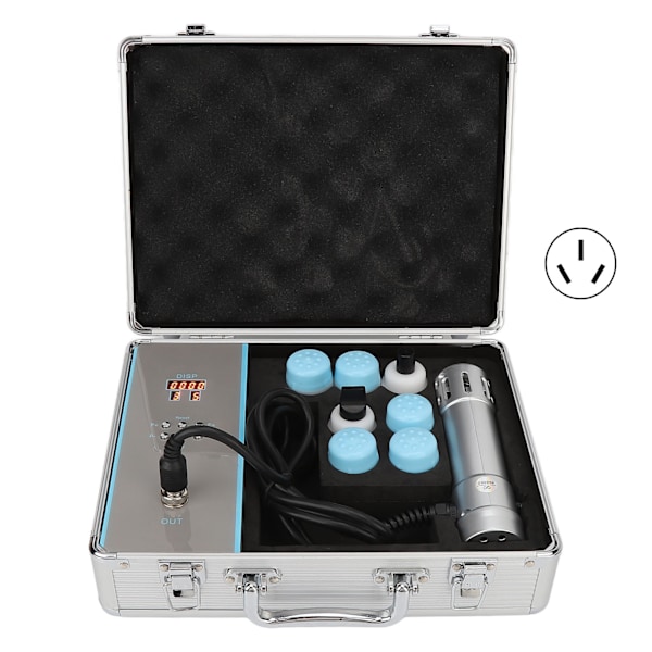 Chockvågsbehandling Maskin ED Terapi Maskin Professionell ESWT Chockvågsbehandling Maskin Silver 100‑240V AU-kontakt