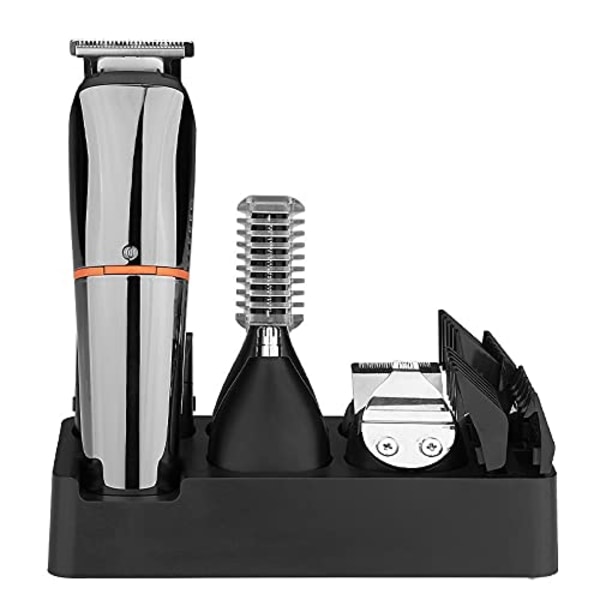 Sladdlös precisionstrimmer för män, utbyteshuvuden & magnetisk fastsättning, dubbel USB-uppladdningsbar skäggtrimmer med LED-display, vattentät