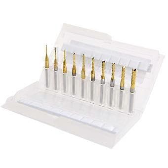 10 stk. 1/8'' 0,8-3,175 mm PCB bor bits graveringsfræser roterende CNC endefraessæt