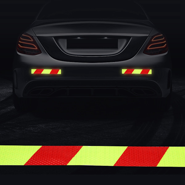 5cm * 3m Reflekterende Advarselstape Sticker Strip Dekal til Bil (Fluorescerende Rød)