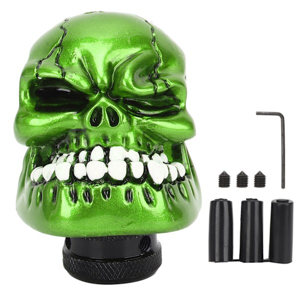 Skallehuvud Stick Växelknopp Spak Modifierad Växel 8MM / 10MM / 12MM Adaptrar Grön