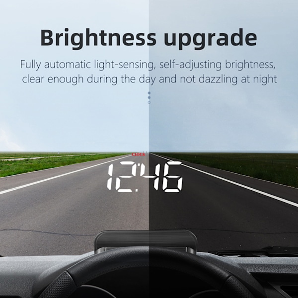 HUD-skjerm Universal OBDII Overspeed Alarm Vindrute Projektor Head Up Meter Vanntemperaturmåler for Bil