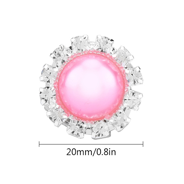 10 st 20mm DIY Halvrunda Pärlor Scrapbooking Dekoration Flatback (Rosa)
