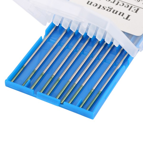 10Pcs Pure Tungsten Electrodes WP Green Tip for AC Tig Welding 1.6*150mm