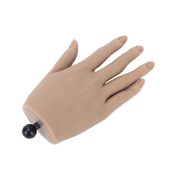 Falsk Handmodell i Silikon Återanvändbar Nagelkonstövningshand med Fixeringsställ för Nybörjare Övning Lärande Höger Hand