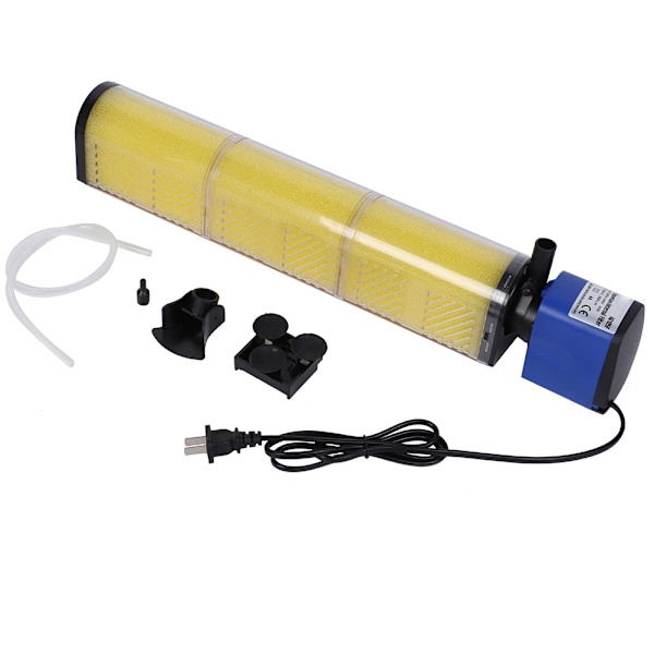 3 i 1 Akvariumfilter Fiskedamfilter Luftpumpe Oksygenøkning 220-240V (40W 3-lags filter)
