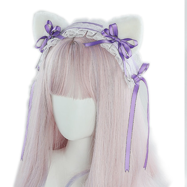 Lolita Cat ears Headdress Maid Lace Hair Party Accessories Cute